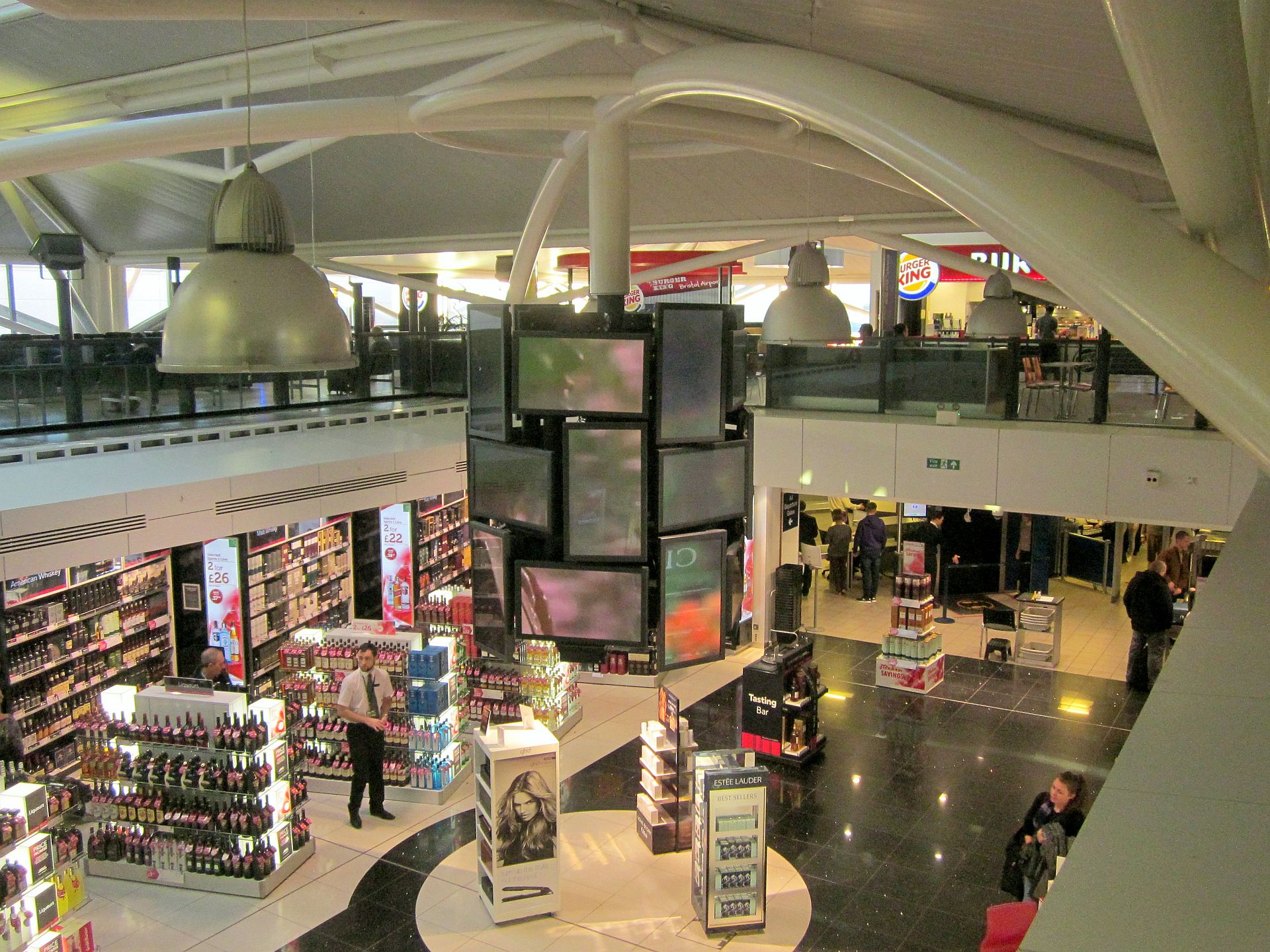 The airside shopping and food court area at Bristol Airport